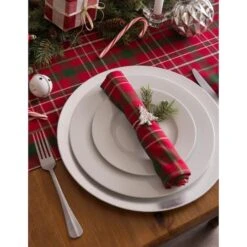 DII® 108" Tartan Holly Plaid Table Runner -Michaels X-Mas Decor D540140S 2