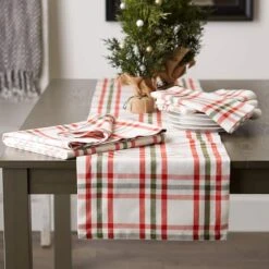 DII® 108" Jolly Tree Collection Nutcracker Plaid Table Runner -Michaels X-Mas Decor D540143S 3
