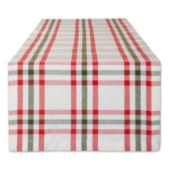 DIIĀ® 72" Jolly Tree Collection Nutcracker Plaid Table Runner