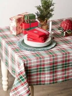 DII® 52" Yuletide Plaid Tablecloth -Michaels X-Mas Decor D540145S 4
