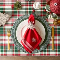 DII® 52" Yuletide Plaid Tablecloth -Michaels X-Mas Decor D540145S 9