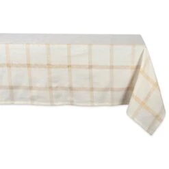DII® 120" Gold Lurex Plaid Tablecloth -Michaels X-Mas Decor D540150S 1 1