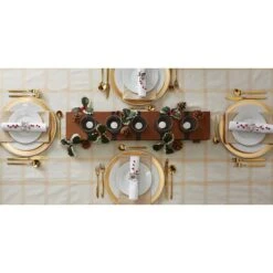 DII® 120" Gold Lurex Plaid Tablecloth -Michaels X-Mas Decor D540150S 6