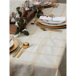 DII® 120" Gold Lurex Plaid Tablecloth -Michaels X-Mas Decor D540150S 8