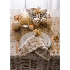 DII® 84" Gold Christmas Collage Tablecloth -Michaels X-Mas Decor D540160S 4