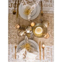 DII® 84" Gold Christmas Collage Tablecloth -Michaels X-Mas Decor D540160S 6