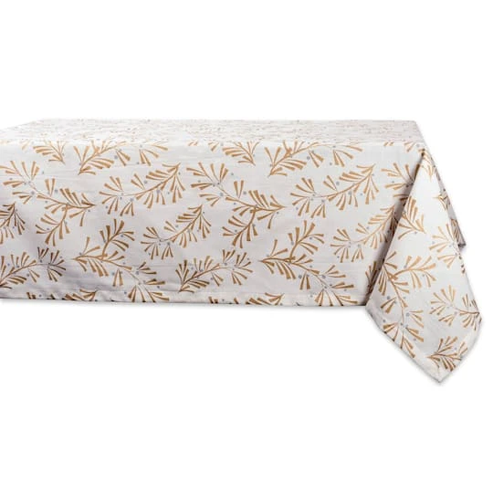 DII® 84" Metallic Holly Leaves Tablecloth 4 DII® 84" Metallic Holly Leaves Tablecloth - Image 2