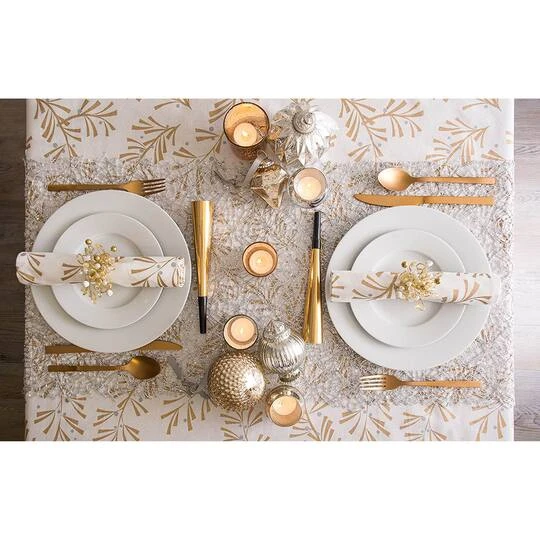 DII® 84" Metallic Holly Leaves Tablecloth 10 DII® 84" Metallic Holly Leaves Tablecloth - Image 8