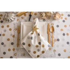 DII® 52" Metallic Confetti Tablecloth -Michaels X-Mas Decor D540163S 4