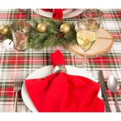 DII® 70" Round Christmas Plaid Tablecloth -Michaels X-Mas Decor D540167S 5