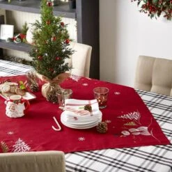 DII® 40" Embroidered Snowman Table Topper -Michaels X-Mas Decor D540169S 5