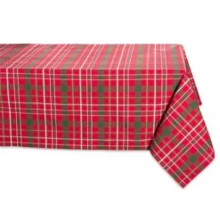 DII® 52" Tartan Holly Plaid Tablecloth -Michaels X-Mas Decor D540181S 1 1