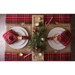 DII® 52" Tartan Holly Plaid Tablecloth -Michaels X-Mas Decor D540181S 6