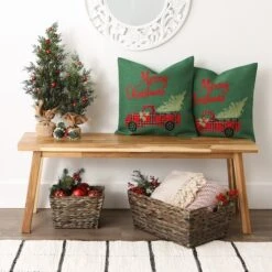 DII® Merry Christmas Truck Embroidered Pillow Cover Set 17 DII® Merry Christmas Truck Embroidered Pillow Cover Set -Michaels X-Mas Decor D540193S 7