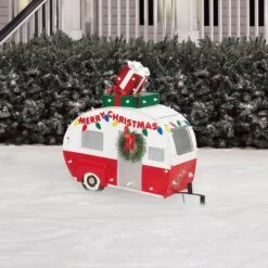 2.5ft. LED Camper With Gingerbread Sculpture -Michaels X-Mas Decor D544198S 2