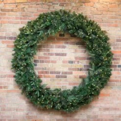 96" Warm White Dura-Lit® LED Cashmere Pine Wreath -Michaels X-Mas Decor D575227S 2
