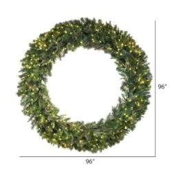 96" Warm White Dura-Lit® LED Cashmere Pine Wreath -Michaels X-Mas Decor D575227S 5