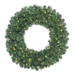 36" Warm White LED Oregon Fir Double Door Wreath Halves -Michaels X-Mas Decor D575270S 1 1
