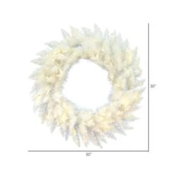 30" Warm White LED Sparkle White Spruce Wreath 9 30" Warm White LED Sparkle White Spruce Wreath -Michaels X-Mas Decor D575276S 3