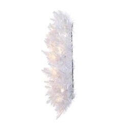 24" Pre-Lit Sparkle White Spruce Artificial Christmas Wreath, Warm White LED Lights 13 24" Pre-Lit Sparkle White Spruce Artificial Christmas Wreath, Warm White LED Lights -Michaels X-Mas Decor D575290S 4