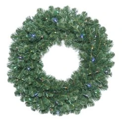 20" Pre-Lit Oregon Fir Artificial Christmas Wreath, Multi-Colored LED Wide Angle Lights