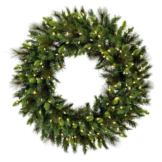 48" Bangor Mixed Pine Wreath, Warm White Dura-Lit® LED Mini Lights 3 48" Bangor Mixed Pine Wreath, Warm White Dura-Lit® LED Mini Lights