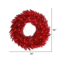 36" Tinsel Red Fir Wreath, Red Dura-Lit® LED Lights 7 36" Tinsel Red Fir Wreath, Red Dura-Lit® LED Lights -Michaels X-Mas Decor D575303S 2