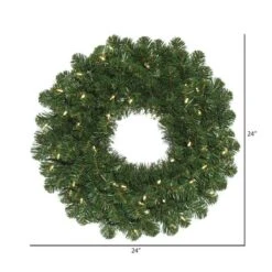 24" Pre-Lit Oregon Fir Artificial Christmas Wreath, Warm White LED Wide Angle Lights 7 24" Pre-Lit Oregon Fir Artificial Christmas Wreath, Warm White LED Wide Angle Lights -Michaels X-Mas Decor D575327S 2