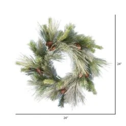 24" Unlit Frosted Myers Pine Artificial Christmas Wreath 7 24" Unlit Frosted Myers Pine Artificial Christmas Wreath -Michaels X-Mas Decor D575329S 2