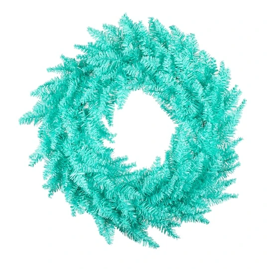 24" Unlit Aqua Fir Artificial Christmas Wreath 4 24" Unlit Aqua Fir Artificial Christmas Wreath - Image 2