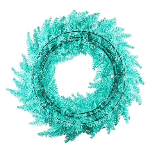 24" Unlit Aqua Fir Artificial Christmas Wreath 8 24" Unlit Aqua Fir Artificial Christmas Wreath - Image 6