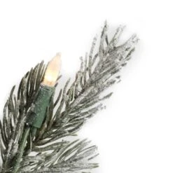 24" Pre-Lit Flocked Kiana Artificial Christmas Wreath, Warm White Dura-Lit® LED Mini Lights -Michaels X-Mas Decor D575349S 5