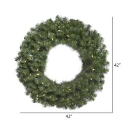 42" Warm White LED Lights Douglas Fir Artificial Christmas Wreath -Michaels X-Mas Decor D575356S 2