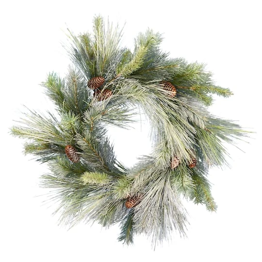 30" Frosted Myers Pine Artificial Christmas Wreath 4 30" Frosted Myers Pine Artificial Christmas Wreath - Image 2