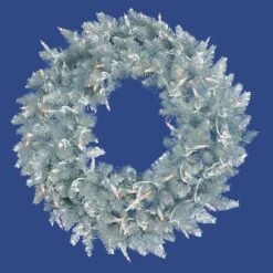 30" Warm White LED Lights Silver Fir Artificial Christmas Wreath -Michaels X-Mas Decor D575367S 2