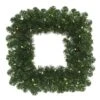 30" Oregon Fir Square Wreath, Warm White LED Wide Angle Lights