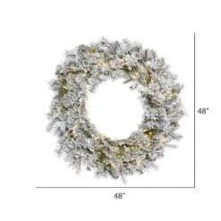 48" LED Flocked Kiana Artificial Christmas Wreath -Michaels X-Mas Decor D575388S 2