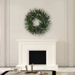 42" Multicolored LED Lights Cashmere Pine Artificial Christmas Wreath 8 42" Multicolored LED Lights Cashmere Pine Artificial Christmas Wreath -Michaels X-Mas Decor D575408S 2