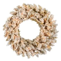 36" Clear Lights Frosted Gold Fir Artificial Christmas Wreath
