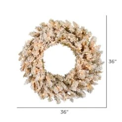 36" Clear Lights Frosted Gold Fir Artificial Christmas Wreath -Michaels X-Mas Decor D575412S 4