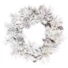 24" Pre-Lit Flocked Atka Christmas Wreath, Warm White LED Lights -Michaels X-Mas Decor D575464S 1