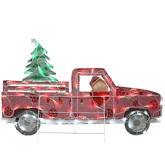 27'' Pre-Lit Santa In Red Truck Decoration 7 27'' Pre-Lit Santa In Red Truck Decoration - Image 5