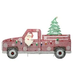 27'' Pre-Lit Santa In Red Truck Decoration 17 27'' Pre-Lit Santa In Red Truck Decoration -Michaels X-Mas Decor D619776S 17