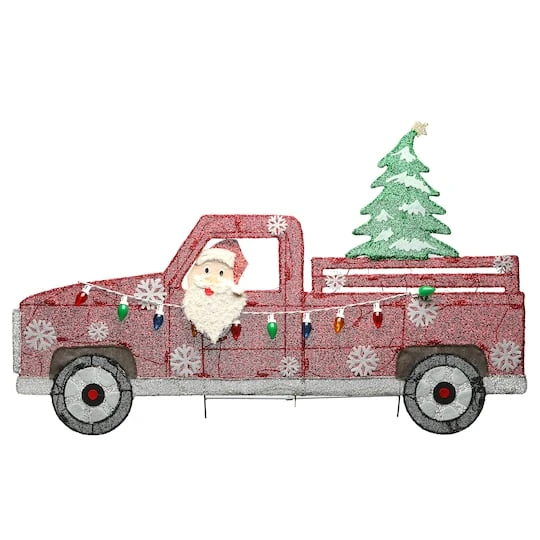 27'' Pre-Lit Santa In Red Truck Decoration 10 27'' Pre-Lit Santa In Red Truck Decoration - Image 8