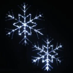 6-Point Star Ice Crystal Snowflake Pair With LED Lights 16 6-Point Star Ice Crystal Snowflake Pair With LED Lights -Michaels X-Mas Decor D619778S 15