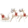 Champagne Reindeer And Sleigh With Clear Lights Decoration -Michaels X-Mas Decor D619779S 1