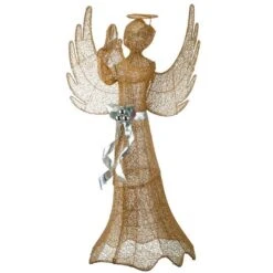 53" Pre-Lit LED Champagne Gold Praying Angel 15 53" Pre-Lit LED Champagne Gold Praying Angel -Michaels X-Mas Decor D619797S 15