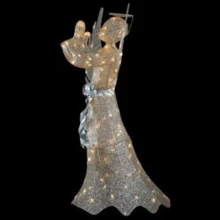 53" Pre-Lit LED Champagne Gold Praying Angel 17 53" Pre-Lit LED Champagne Gold Praying Angel -Michaels X-Mas Decor D619797S 16
