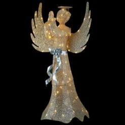 53" Pre-Lit LED Champagne Gold Praying Angel 16 53" Pre-Lit LED Champagne Gold Praying Angel -Michaels X-Mas Decor D619797S 17