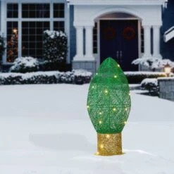 20" Pre-Lit Green Christmas Light Bulb Decoration 11 20" Pre-Lit Green Christmas Light Bulb Decoration -Michaels X-Mas Decor D619799S 12